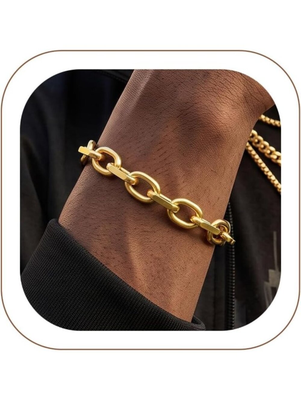 Stylish Stainless Steel Cable Chain Link Bracelet for Men & Women, 7mm-12mm